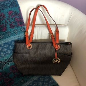 Michael Kors Orange leather mini tote